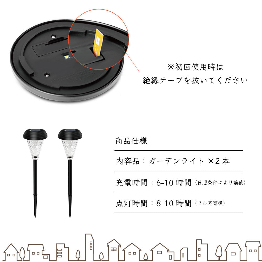 ガーデンライト ソーラーライト ガーデンソーラーライト スタンド イルミネーション 屋外 室外 庭 防水 LED センサー ライト 照明 防犯 玄関 太陽光 おしゃれ 昼白色 電球色 自動 点 消灯 埋め込み