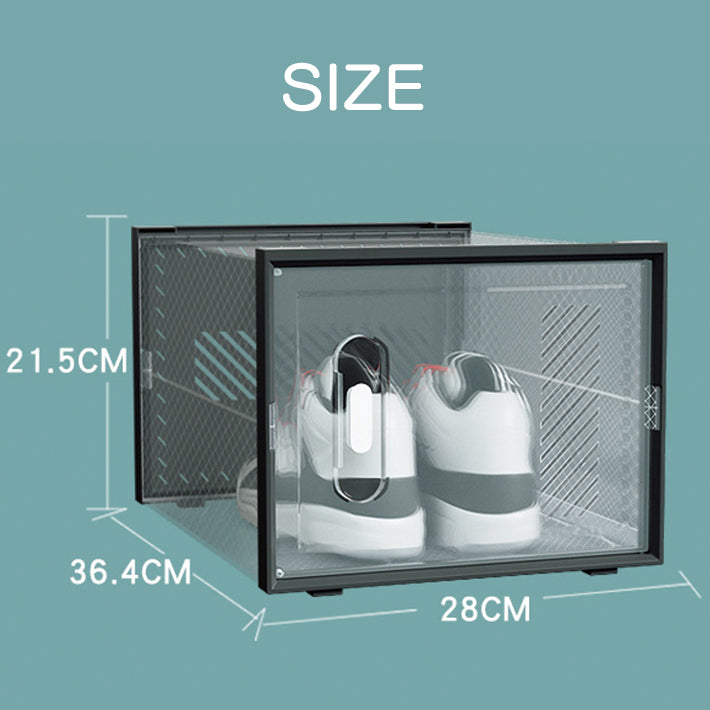 シューズボックス 6個セット 縦型 靴 収納 ボックス 靴箱 透明 クリア 下駄箱 玄関収納 おしゃれ インテリア 展示 組立 コレクション シューズケース shoes box スリム 扉 マグネット 収納ラック 収納ボックス