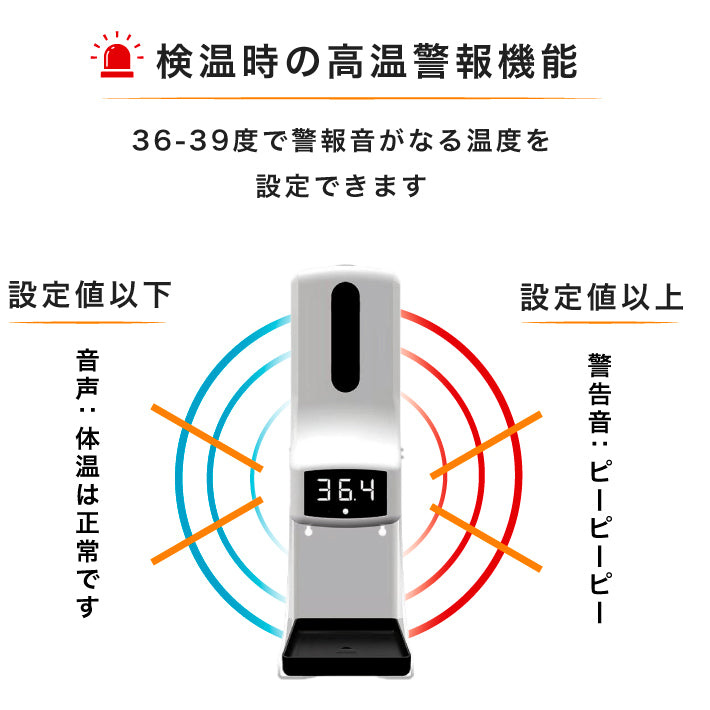検温機能付き アルコールディスペンサー 自動 霧 非接触 壁掛け おしゃれ 自動式 消毒 除菌 手 検温 温度測定 電池式 USB 給電式 大容量 店 オフィス 消毒液 アルコール ディスペンサー 噴霧器 手指 消毒液