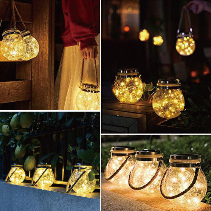 【2個セット】 ソーラー LED ライト ガラスボトル型 ソーラーライト ガーデンライト ランタン ワイヤーライト 照明 室内 室外 明るい おしゃれ イルミネーション ガラス 電球色 防塵 防水 自動点灯