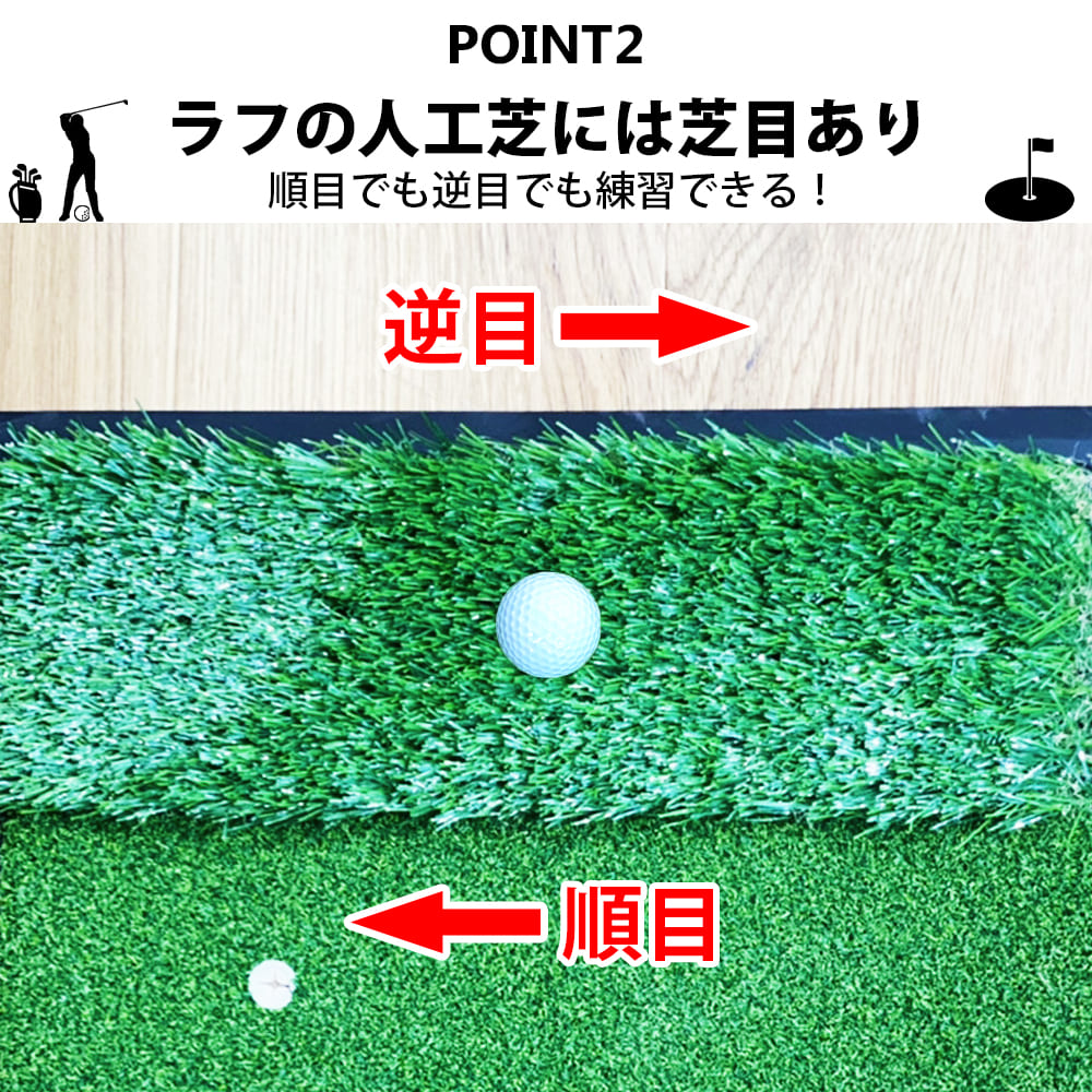 2way アプローチ 練習 マット アプローチマット ゴルフ 練習 用具 ゴルフマット アプローチ練習 練習器具 アイアン ラフ 室内 室外 屋内 屋外 素振り 人工芝 スイング ゴムマット コンパクト ドライバー