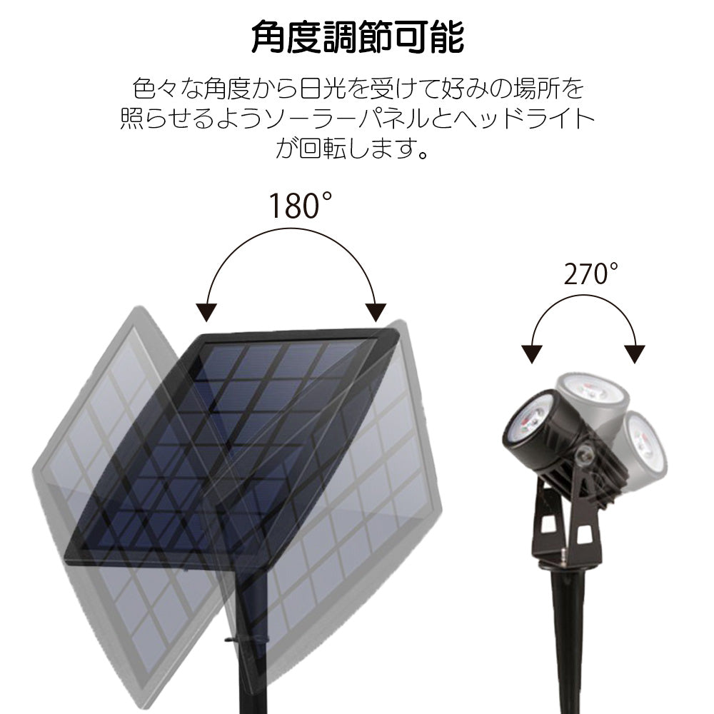 ソーラーライト ガーデンライト ソーラー led スポットライト ガーデンソーラーライト 屋外 屋内 防水 センサー ライト ベランダ 庭 明るい 埋め込み 壁掛け おしゃれ 白色 電球色 自動点灯 照明 太陽光 防犯