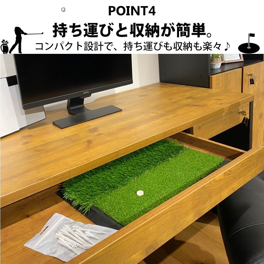 2way アプローチ 練習 マット アプローチマット ゴルフ 練習 用具 ゴルフマット アプローチ練習 練習器具 アイアン ラフ 室内 室外 屋内 屋外 素振り 人工芝 スイング ゴムマット コンパクト ドライバー
