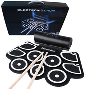 電子ドラム 9パッド ロールアップ ドラム パット USB 電子ドラムセット シリコンドラム ドラムスティック フットペダル 練習 おもちゃ シリコン 薄型 ドラム 初心者 練習パッド プレゼント