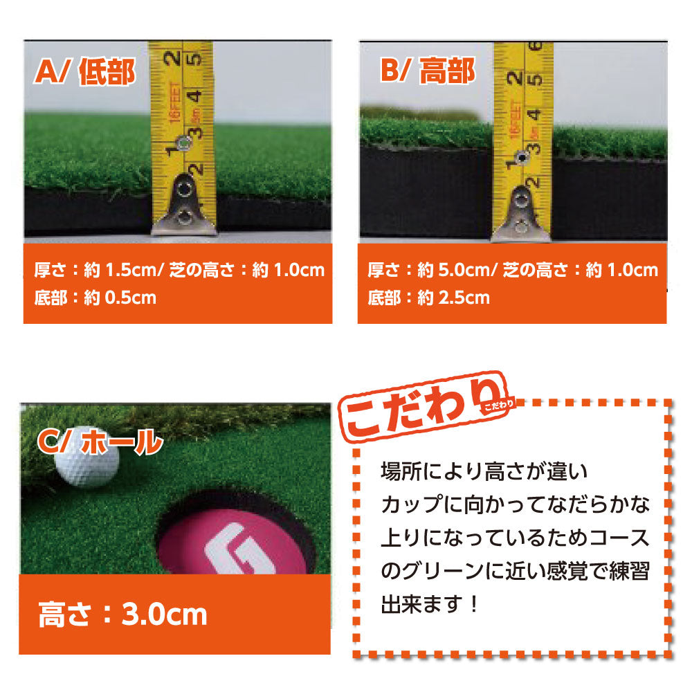 【Smaly公式】パターマット 3m パター練習 ゴルフ 練習 パター マット ゴルフマット 大型 室内 アプローチ 大きい 傾斜 パット 器具 用具 パッティング ゴルフ練習用具 ゴルフ 練習器具 屋外 パット練習 静音