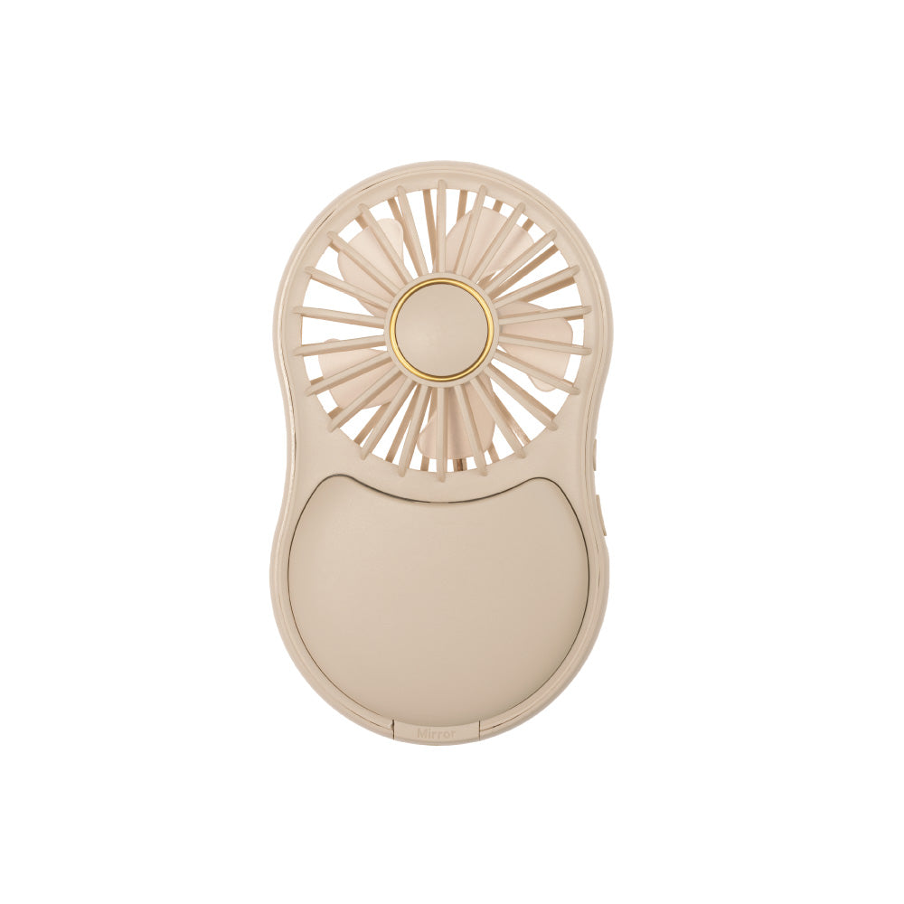 【2025年モデル】  LEDライトミラー付きハンディファン