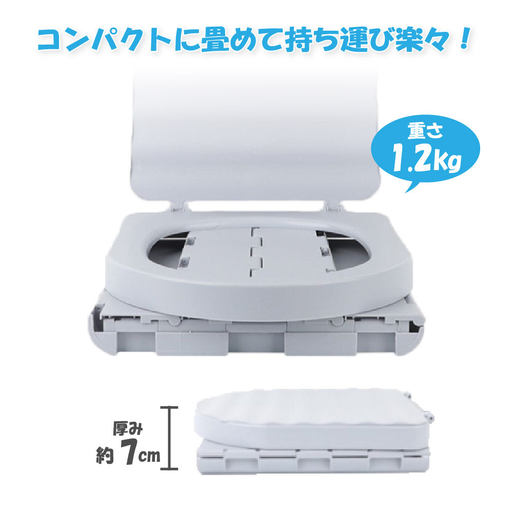 折り畳み式 簡易トイレ 非常用トイレ 野外用トイレ 車載トイレ 携帯トイレ 便器 簡単 防災グッズ 防災用品 キャンプ アウトドア ポータブル ゴミ袋 持ち運び U字型 収納 水洗い 屋外 耐荷重200kg
