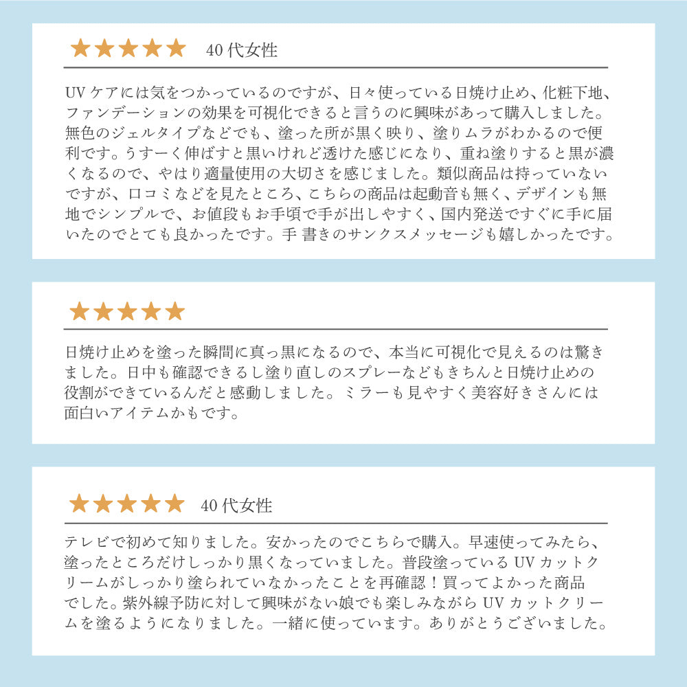 ＼美人百花 MAQUIA掲載／UV対策カメラ付きミラー UVチェックミラー UVミラー 日焼け止めクリーム 塗り残し UVクリーム テスト UVカメラ UVケア UVカメラ付きミラー コンパクトミラー 紫外線 チェック ライト付き 日焼止  UV検出 手鏡 コンパクト 化粧直し