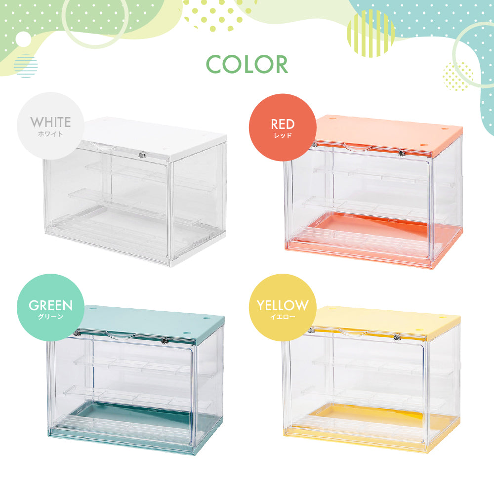 コレクションケース アクリル 棚 ボックス 卓上 フィギュアケース ディスプレイケース コレクションボード 飾り棚 透明 扉付き ラック スタッキング おしゃれ クリア マグネット 人形 コレクション 積み重ね