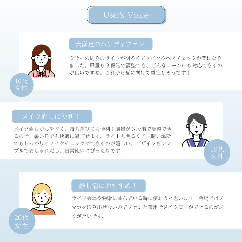 【簡易包装】2025年新型 LEDミラー付 ハンディファン 首掛け 折りたたみ扇風機 鏡 ミニ 小型 コンパクトミラー 化粧直し ミラーファン USB充電 卓上 手持ち扇風機 携帯ファン ハンディーファン