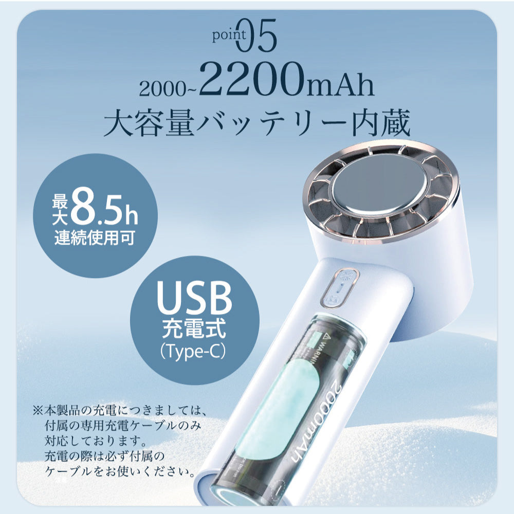 【2025年モデル】Smaly アイスハンディファン 冷却プレート 手持ち扇風機