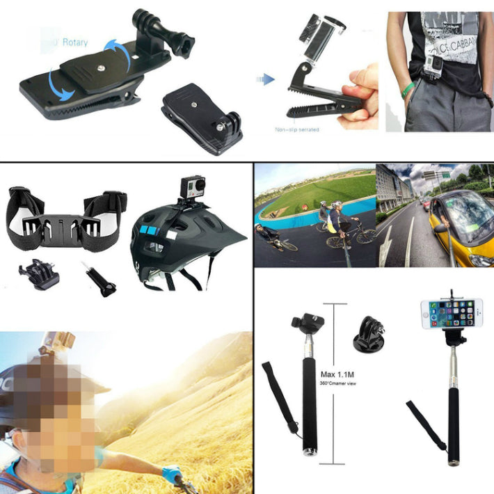gopro アクセサリー マウント 26点セット ゴープロ gopro hero7 8 9 10 11 対応 black アクセサリー セット GOPRO HERO 自撮り棒 セルフィースティック ゴープロ 対応 アクションカメラ 三脚 スマホホルダー